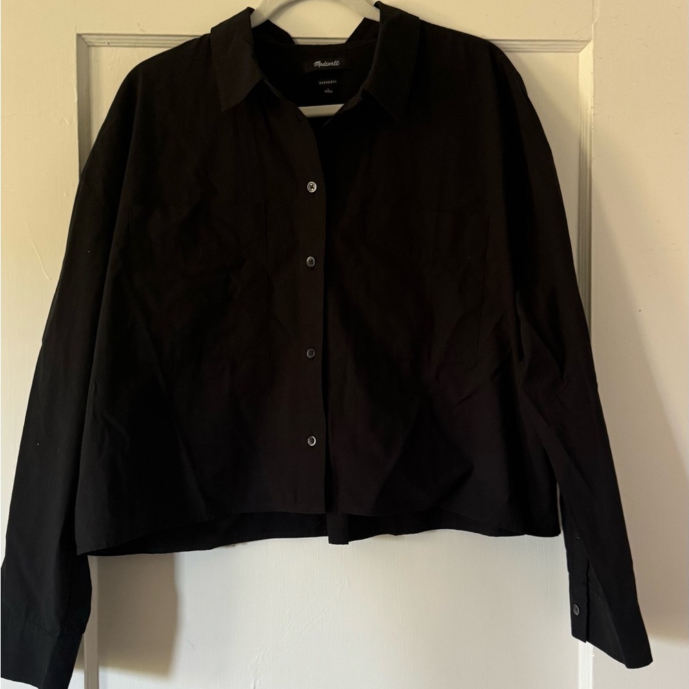Madewell Black Button-Down Blouse never worn